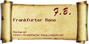 Frankfurter Bene névjegykártya